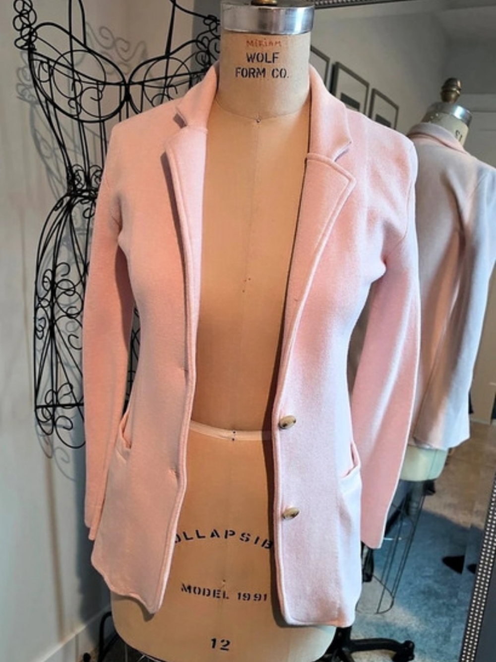J.Crew Cotton Schoolboy Sweater-Blazer Pink XS